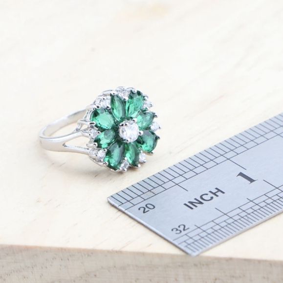 Sterling Silver Flower Wedding Jewelry Set forWomen,Bridal,any Occasion Gift - Picture 3 of 5